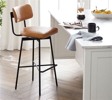 pottery barn leather stool|Best Bar Stools 2024